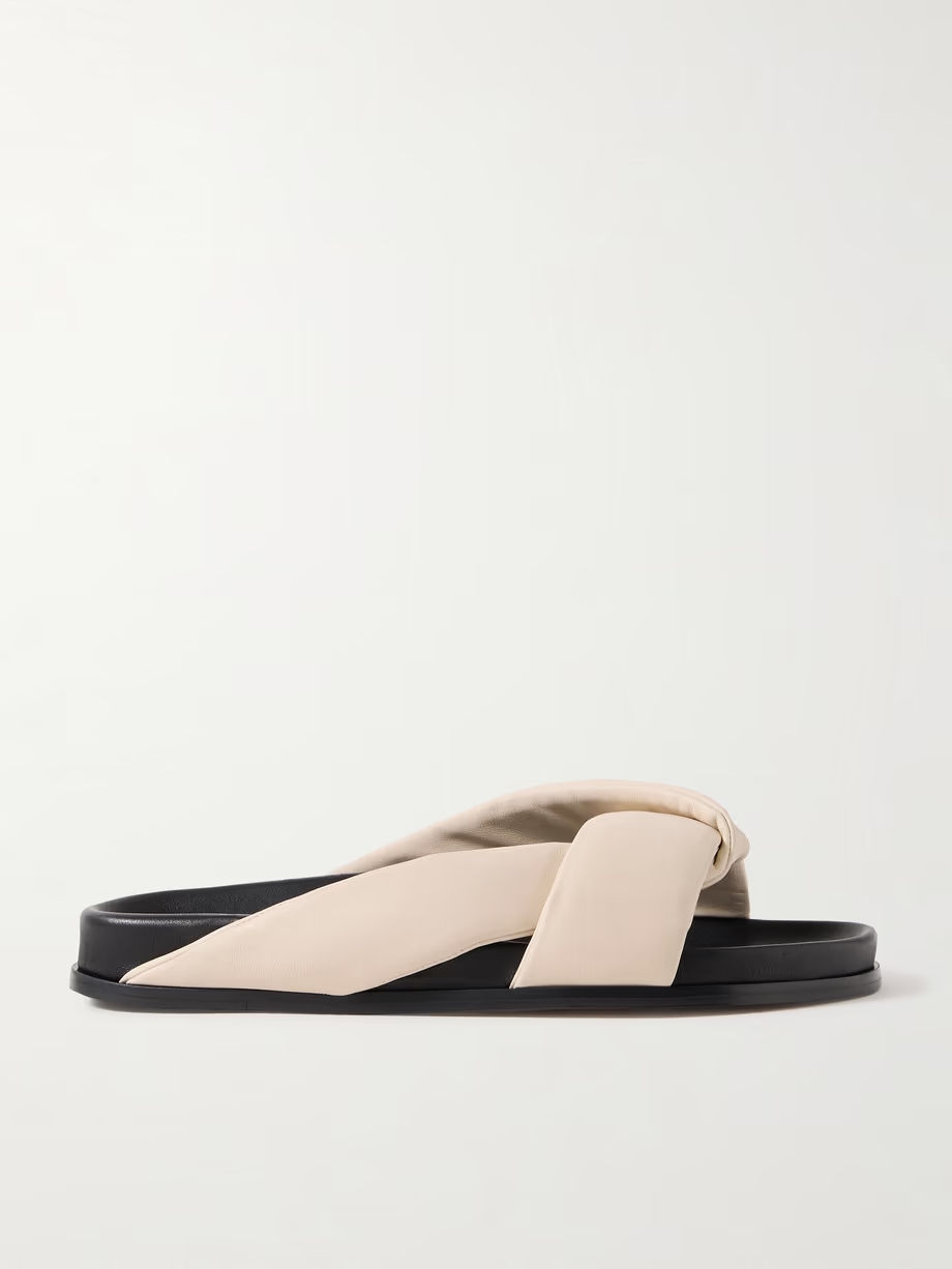 Leather slides Leather slides