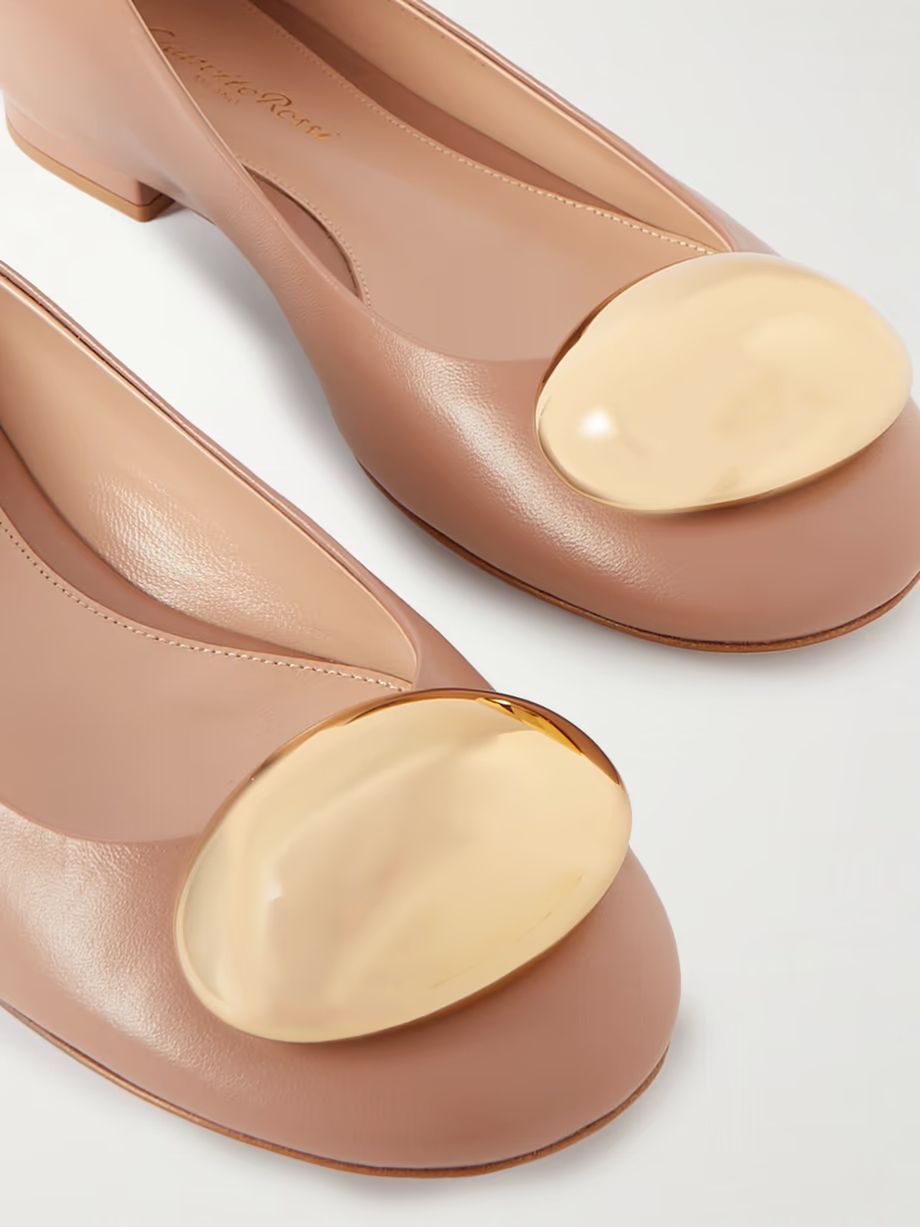 Embellished leather ballet flats Embellished leather ballet flats