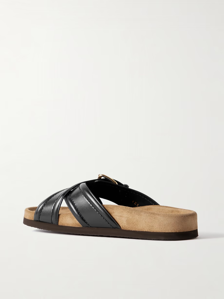 Fussfriend buckled leather slides Fussfriend buckled leather slides
