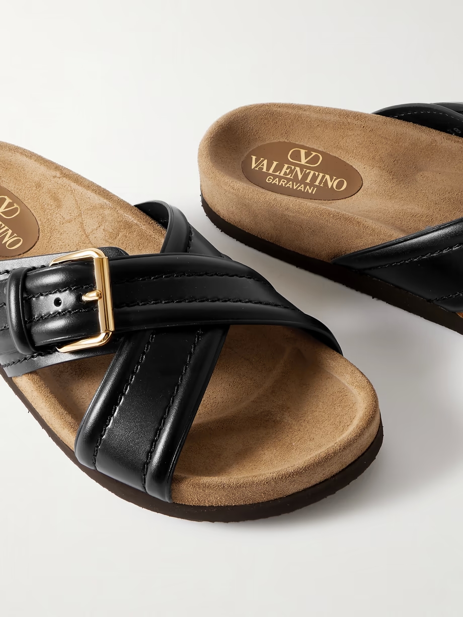 Fussfriend buckled leather slides Fussfriend buckled leather slides