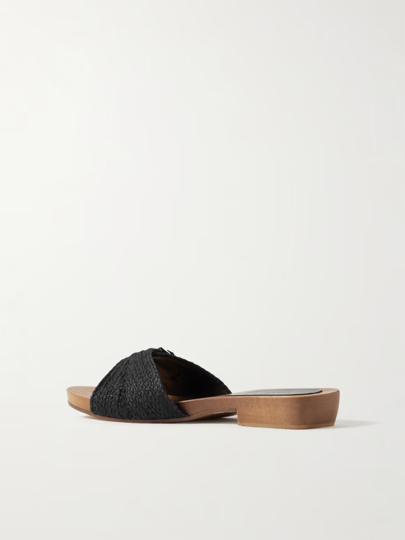 Clover buckled jute slides Clover buckled jute slides