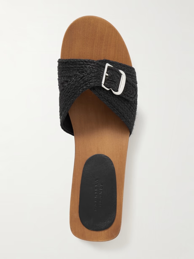 Clover buckled jute slides Clover buckled jute slides
