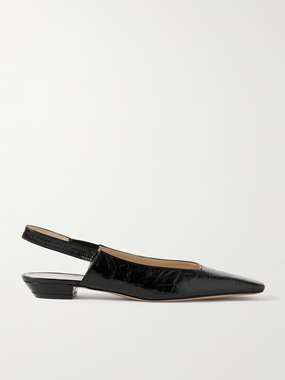 Colin crinkled-leather slingback pumps Colin crinkled-leather slingback pumps