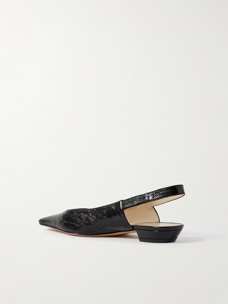 Colin crinkled-leather slingback pumps Colin crinkled-leather slingback pumps