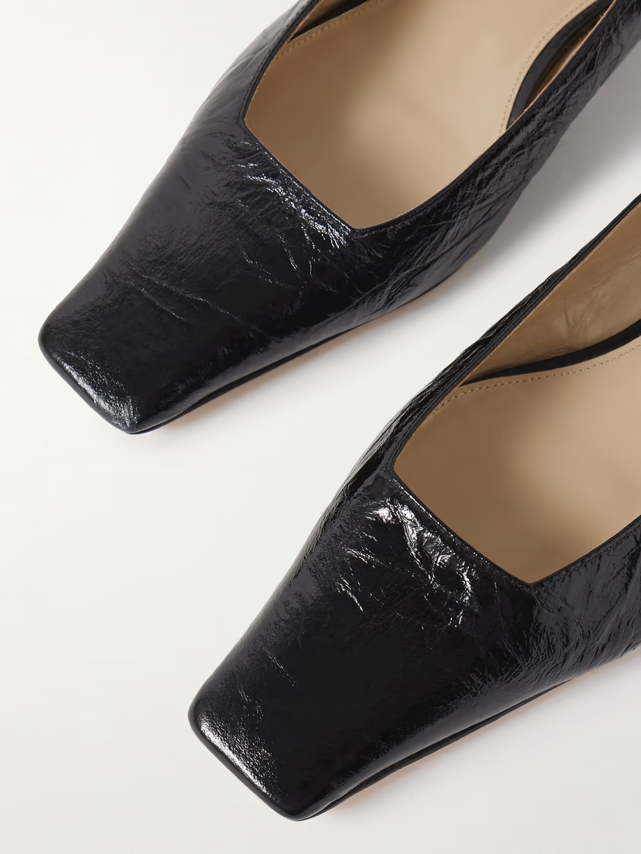 Colin crinkled-leather slingback pumps Colin crinkled-leather slingback pumps