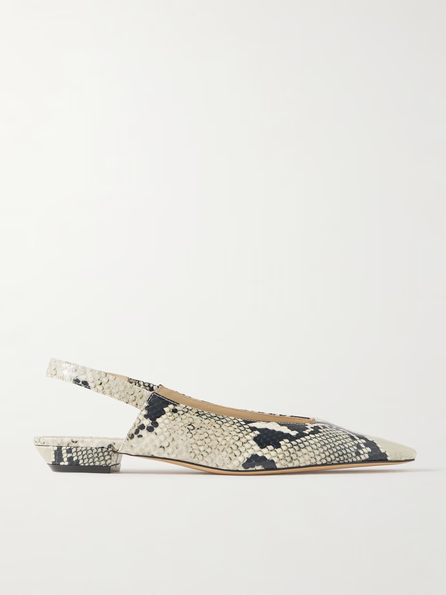 Colin snake-effect leather slingback pumps Colin snake-effect leather slingback pumps