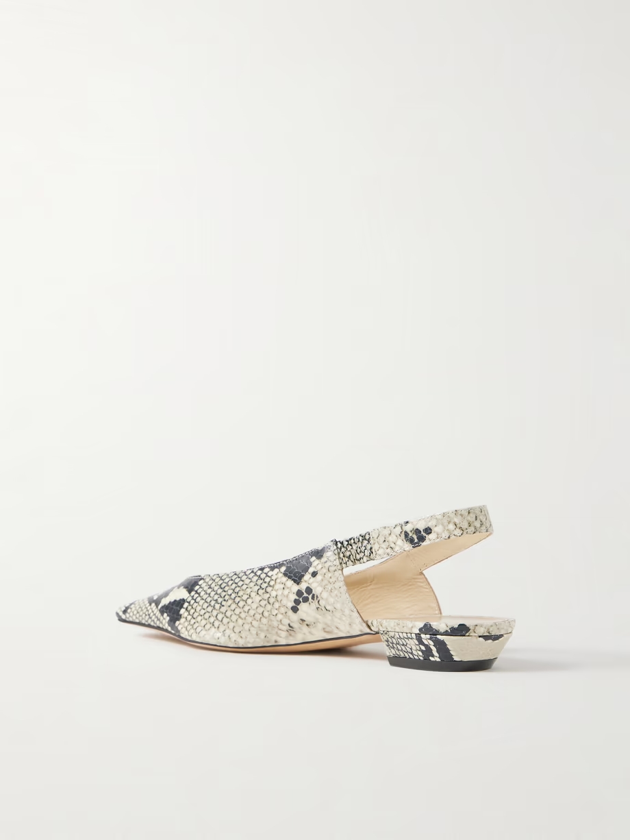 Colin snake-effect leather slingback pumps Colin snake-effect leather slingback pumps