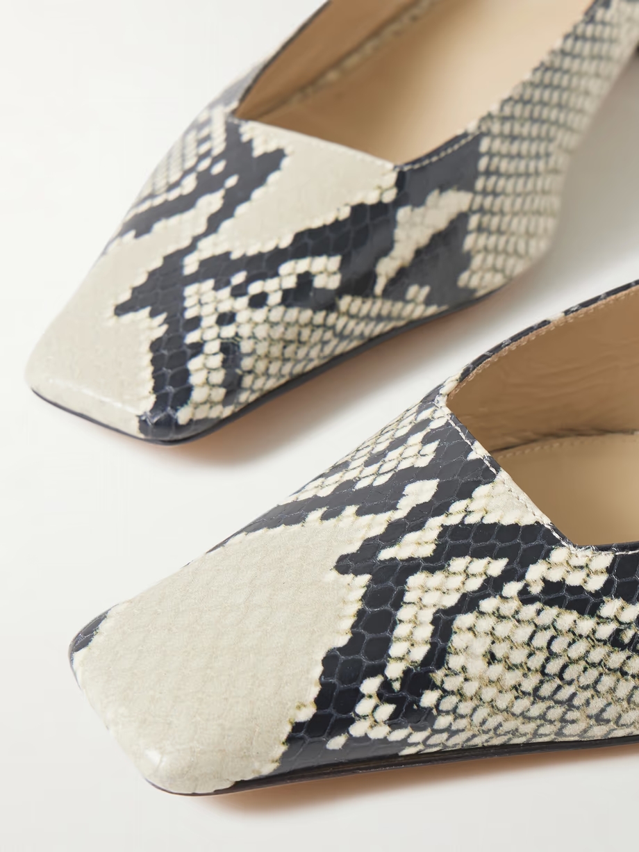 Colin snake-effect leather slingback pumps Colin snake-effect leather slingback pumps