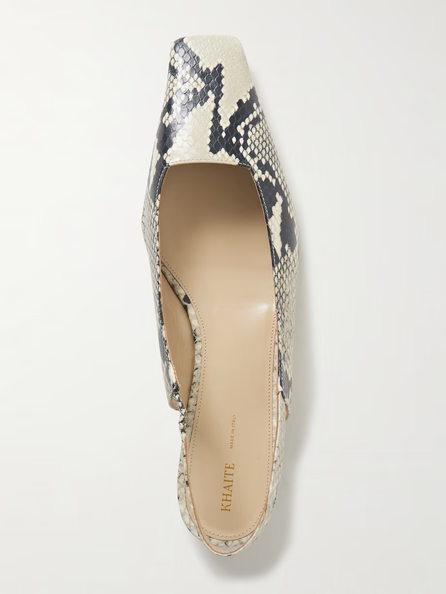 Colin snake-effect leather slingback pumps Colin snake-effect leather slingback pumps