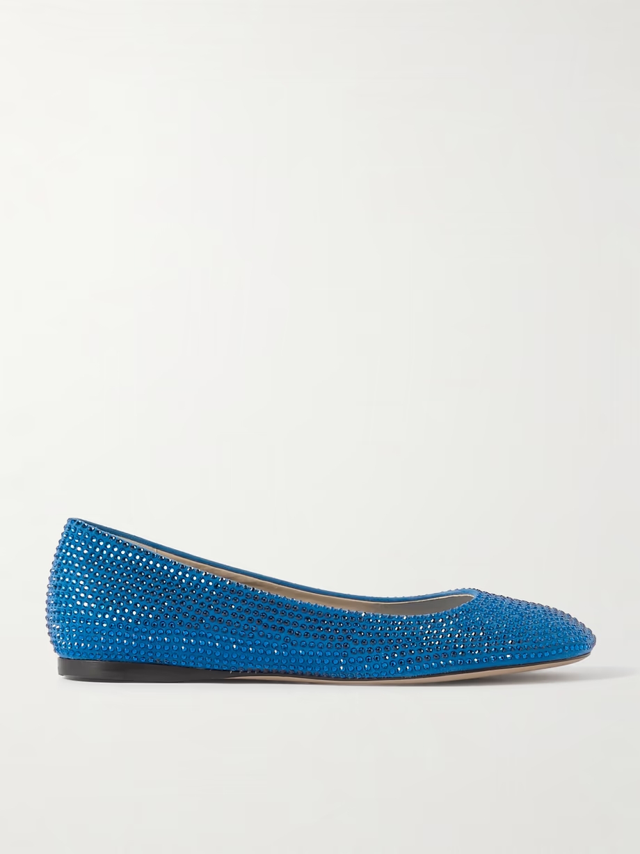 Toy crystal-embellished suede ballet flats Toy crystal-embellished suede ballet flats