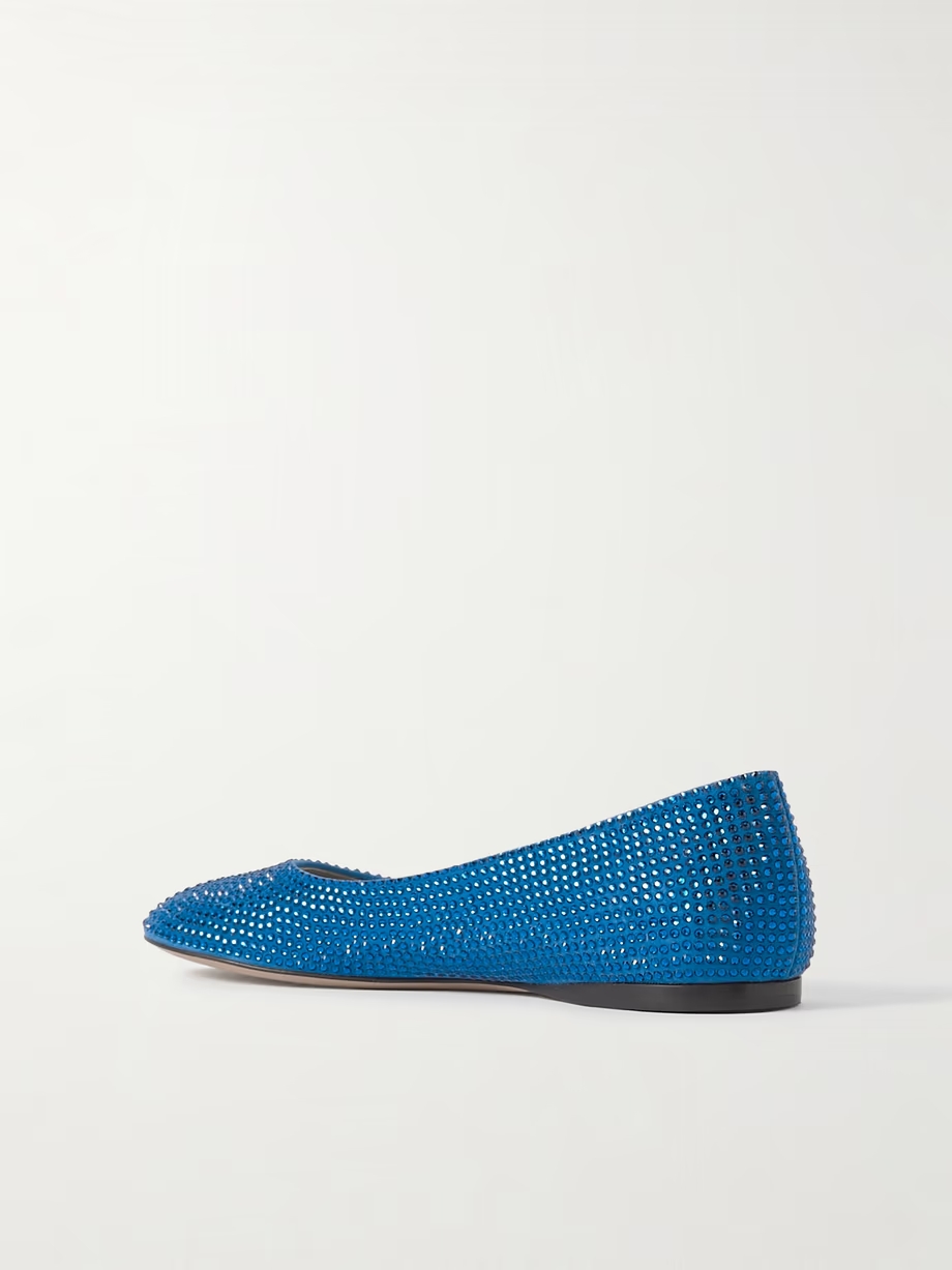 Toy crystal-embellished suede ballet flats Toy crystal-embellished suede ballet flats