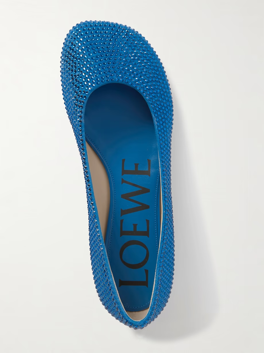 Toy crystal-embellished suede ballet flats Toy crystal-embellished suede ballet flats