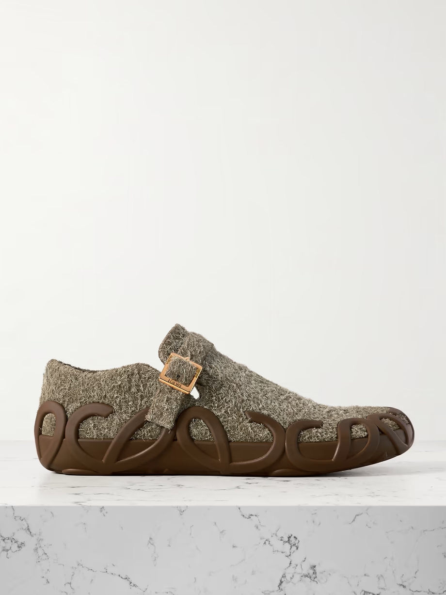 Rubber-trimmed brushed suede sandals Rubber-trimmed brushed suede sandals