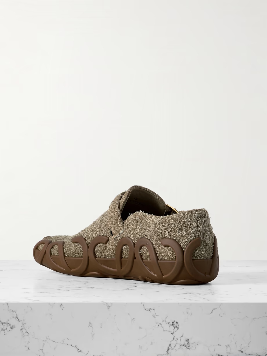 Rubber-trimmed brushed suede sandals Rubber-trimmed brushed suede sandals