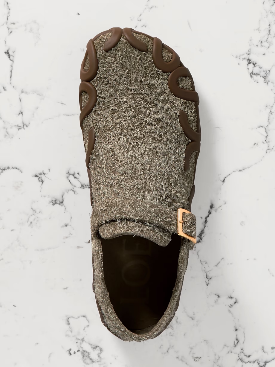 Rubber-trimmed brushed suede sandals Rubber-trimmed brushed suede sandals