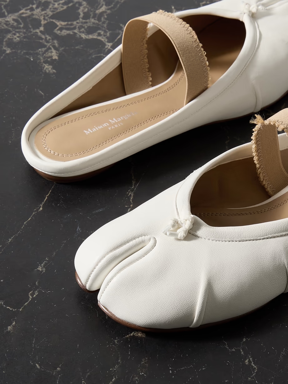 Tabi frayed split-toe leather ballet flats Tabi frayed split-toe leather ballet flats