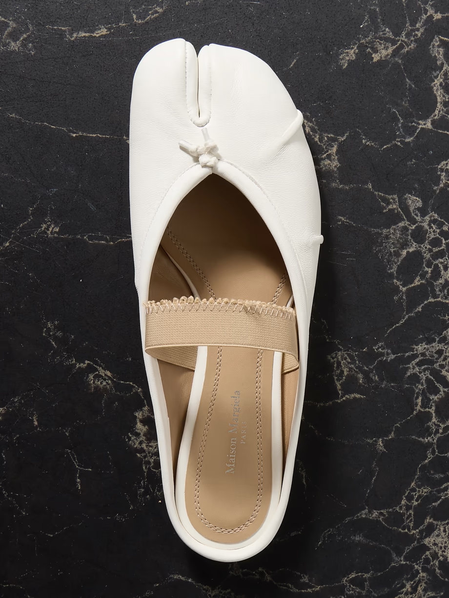 Tabi frayed split-toe leather ballet flats Tabi frayed split-toe leather ballet flats