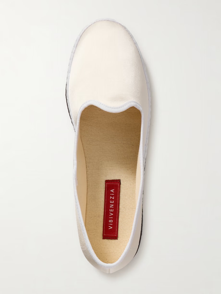 Grosgrain-trimmed satin ballet flats Grosgrain-trimmed satin ballet flats