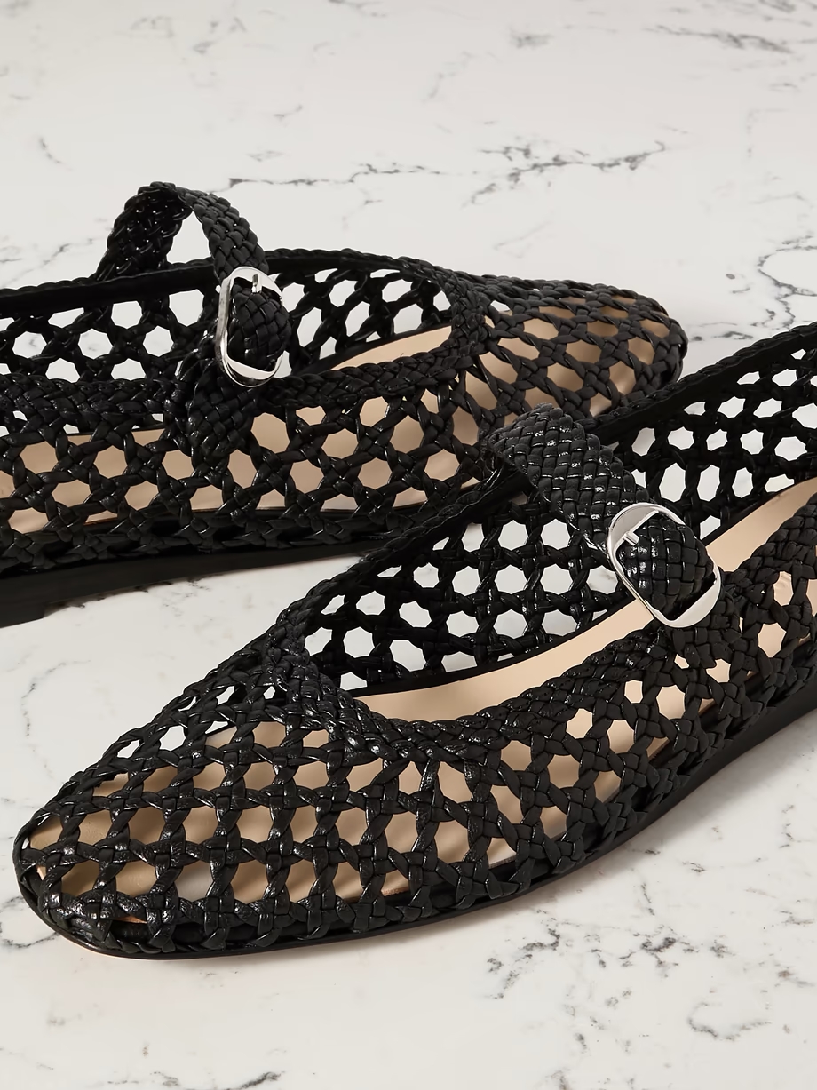 Woven leather Mary Jane ballet flats Woven leather Mary Jane ballet flats