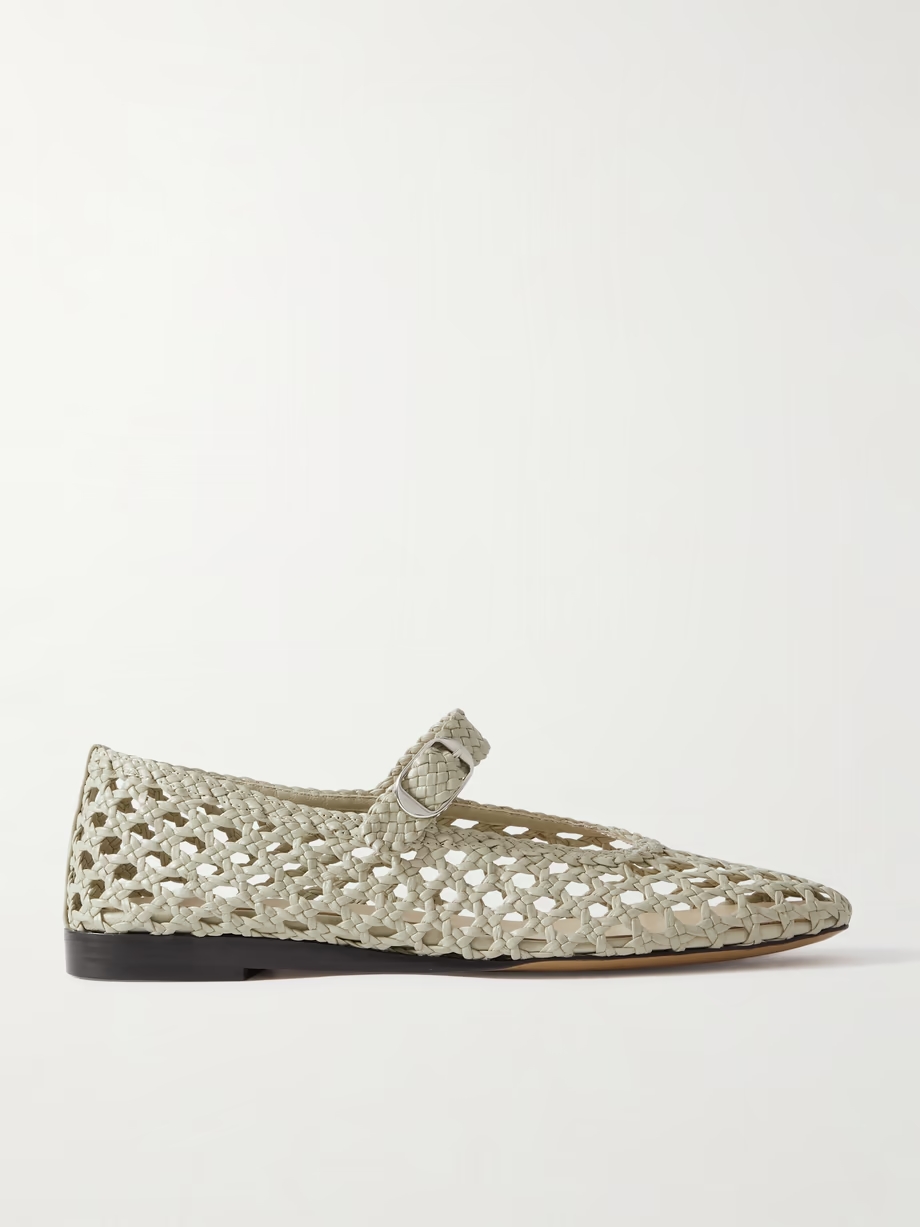 Woven leather Mary Jane ballet flats Woven leather Mary Jane ballet flats