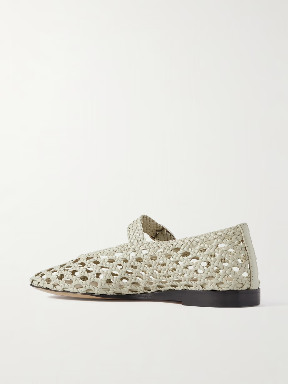 Woven leather Mary Jane ballet flats Woven leather Mary Jane ballet flats