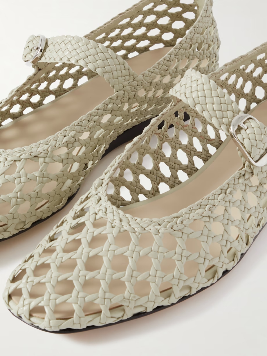 Woven leather Mary Jane ballet flats Woven leather Mary Jane ballet flats