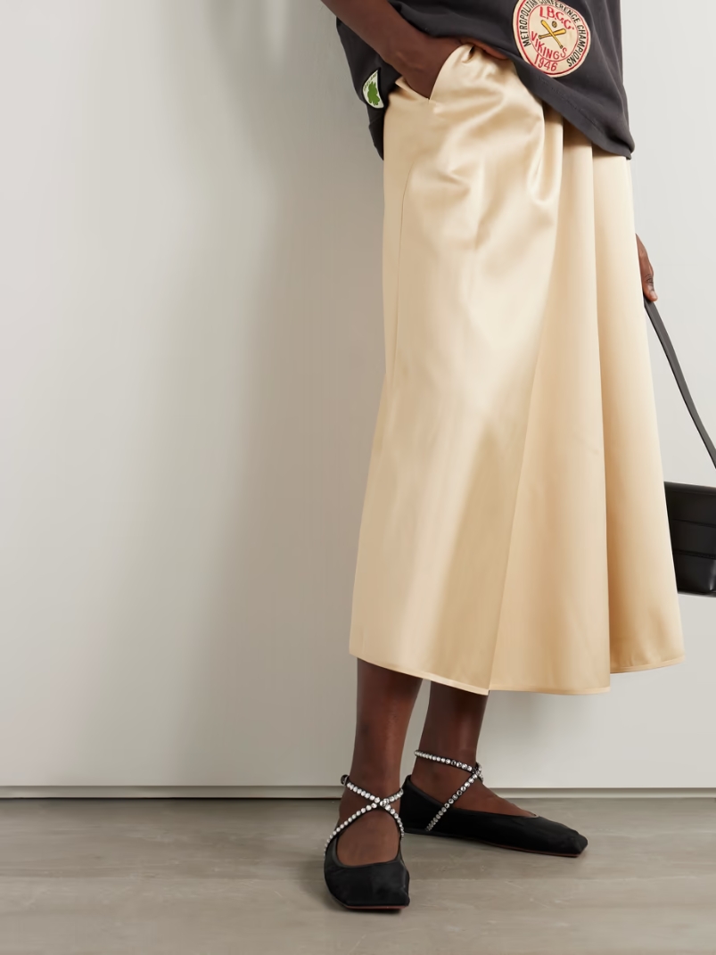 Ane crystal-embellished leather-trimmed mesh ballet flats Ane crystal-embellished leather-trimmed mesh ballet flats