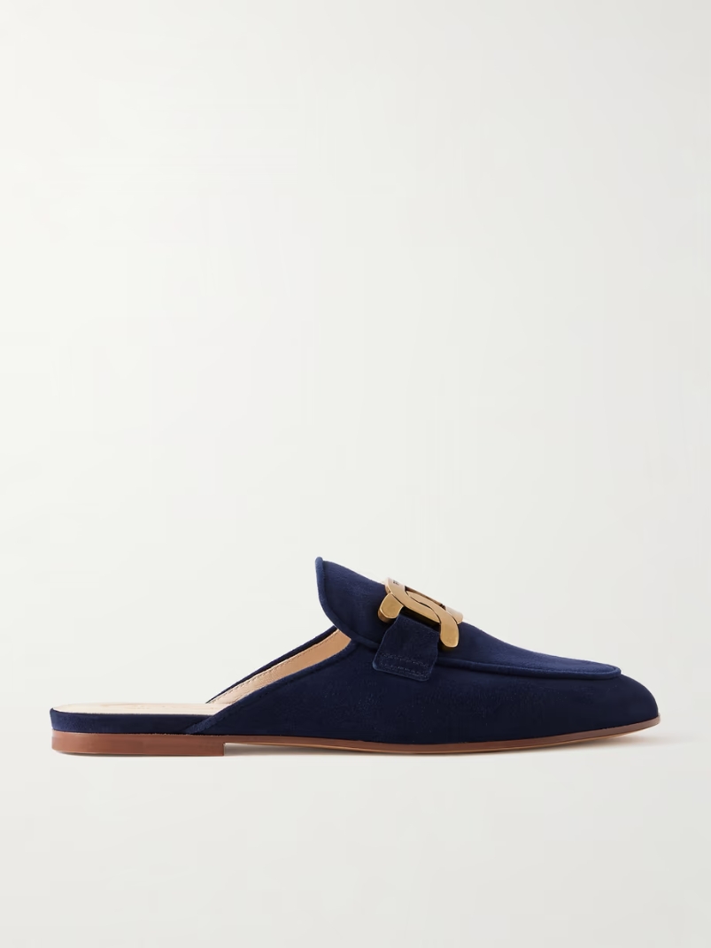 Embellished suede slippers Embellished suede slippers
