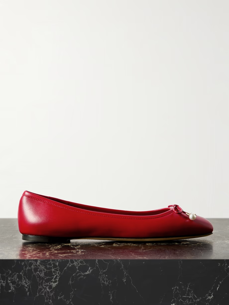 Elme embellished leather ballet flats Elme embellished leather ballet flats