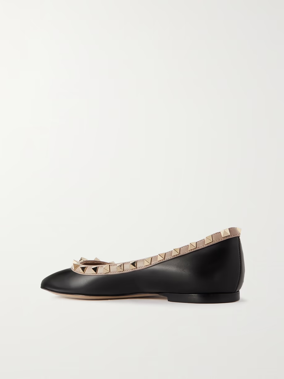 Rockstud leather point-toe flats Rockstud leather point-toe flats