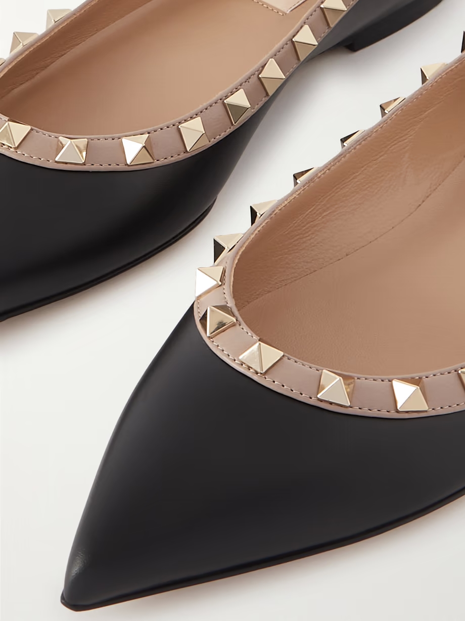 Rockstud leather point-toe flats Rockstud leather point-toe flats