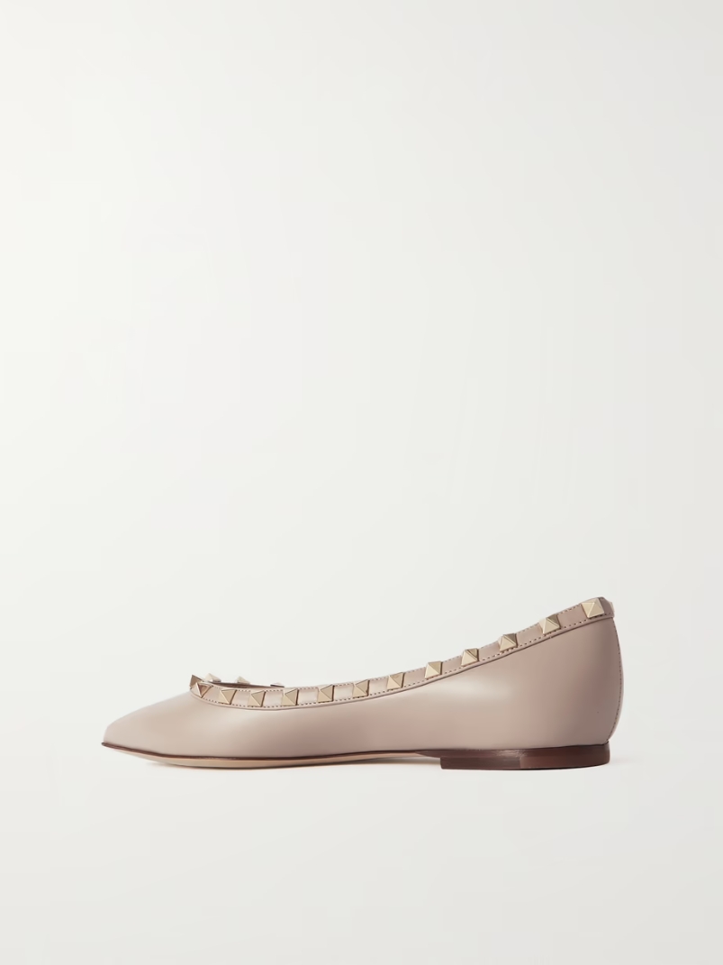 Rockstud leather point-toe flats Rockstud leather point-toe flats