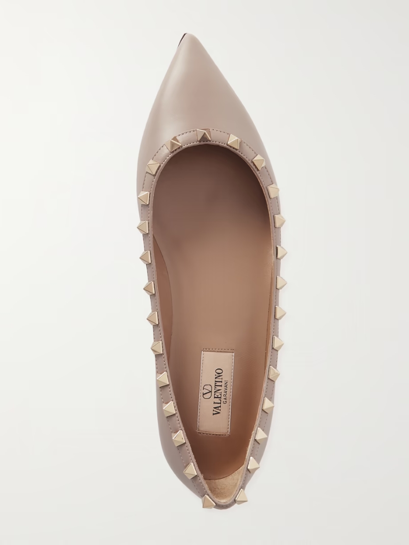 Rockstud leather point-toe flats Rockstud leather point-toe flats