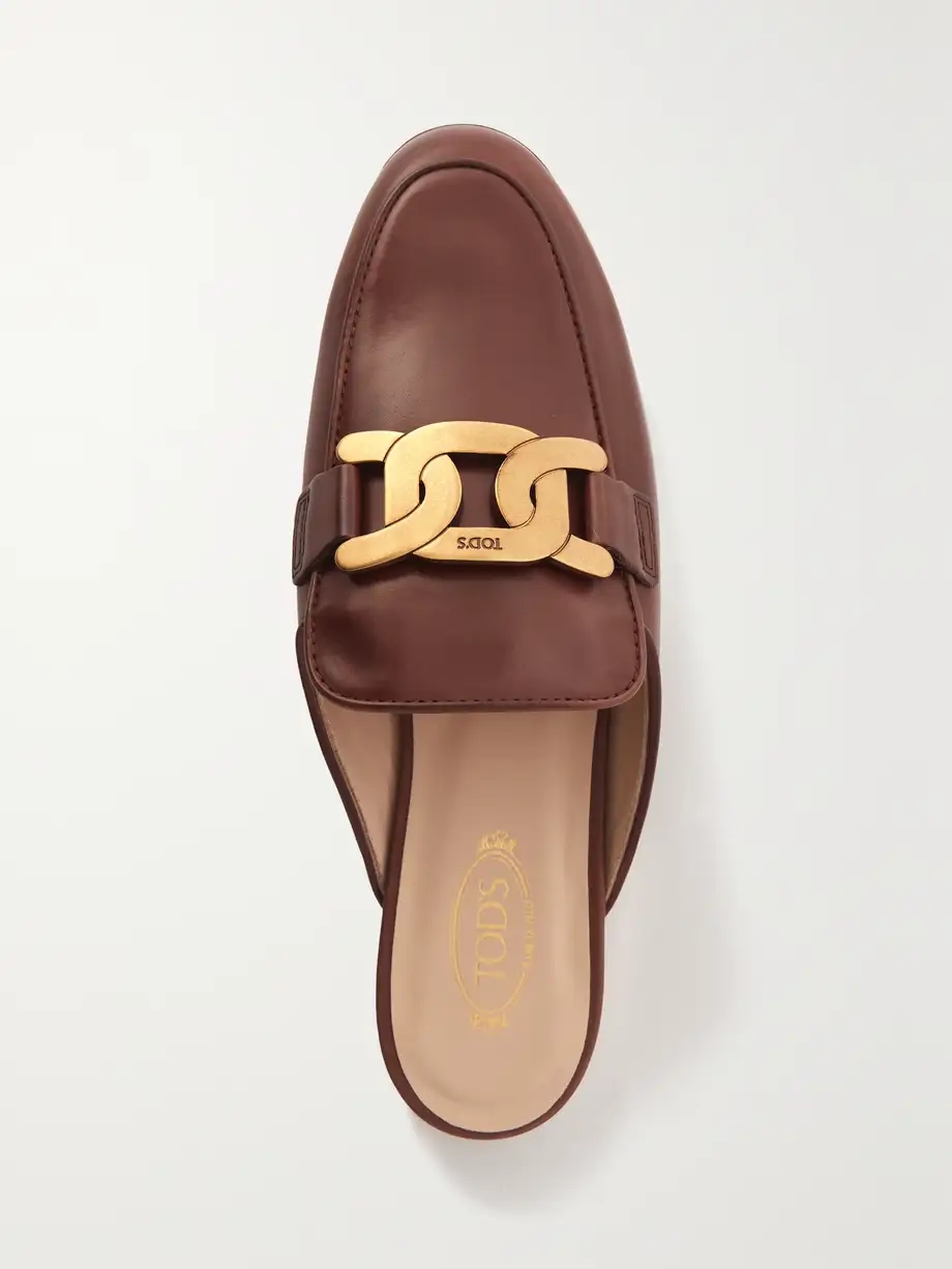 Embellished leather slippers Embellished leather slippers