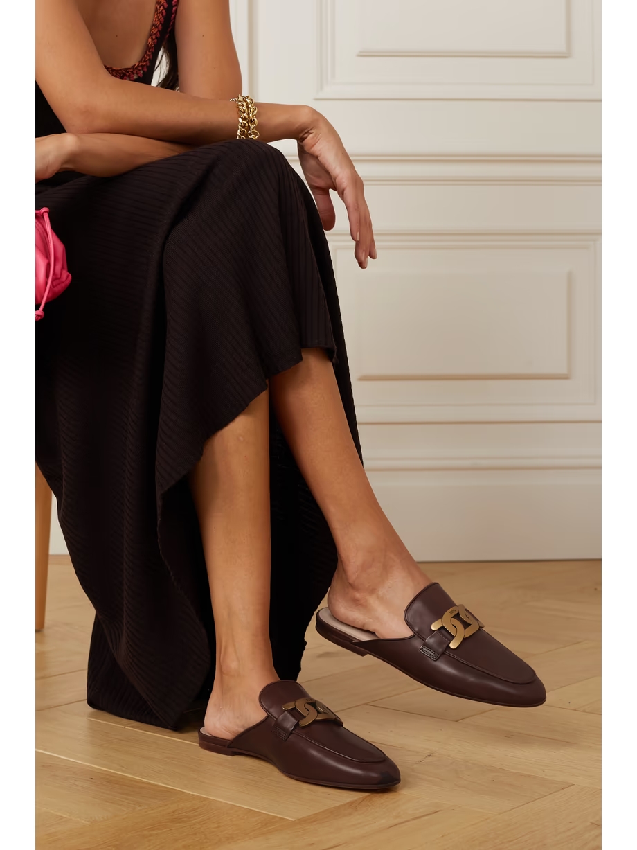 Embellished leather slippers Embellished leather slippers
