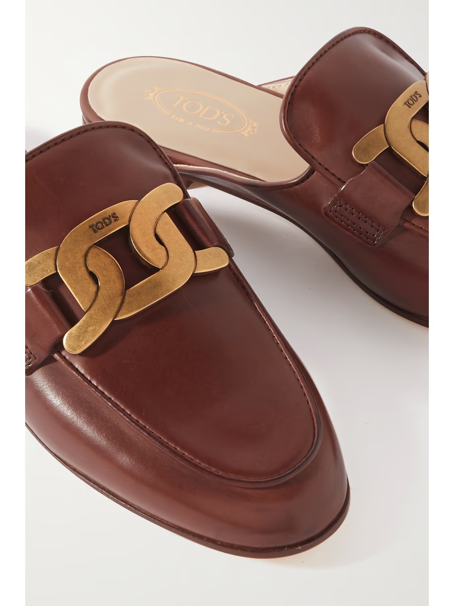 Embellished leather slippers Embellished leather slippers