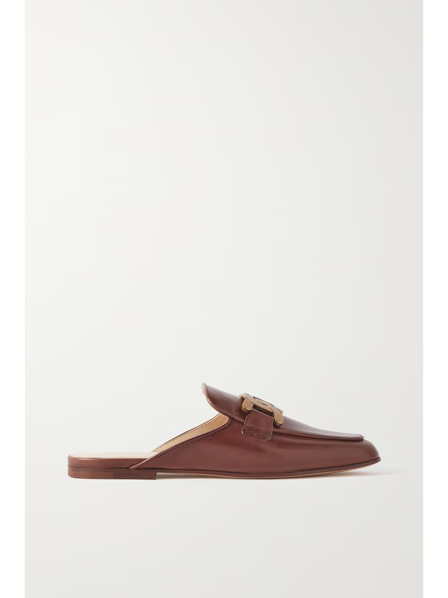 Embellished leather slippers Embellished leather slippers