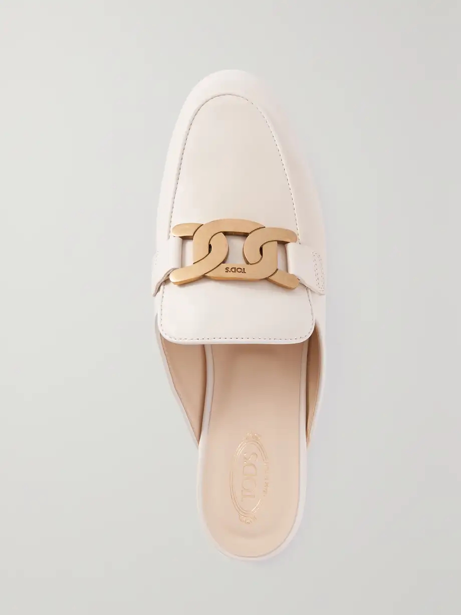 Embellished leather slippers Embellished leather slippers