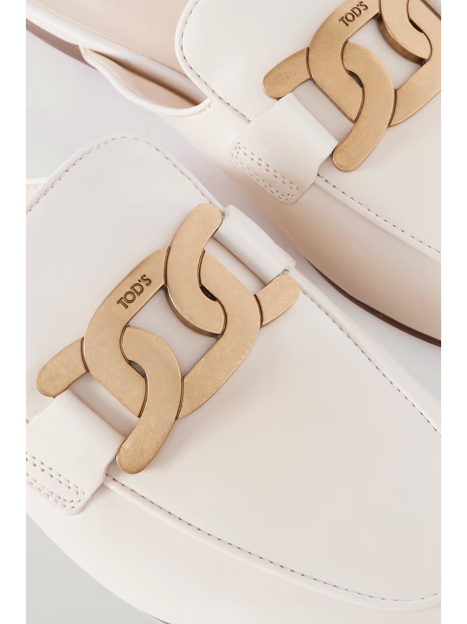 Embellished leather slippers Embellished leather slippers