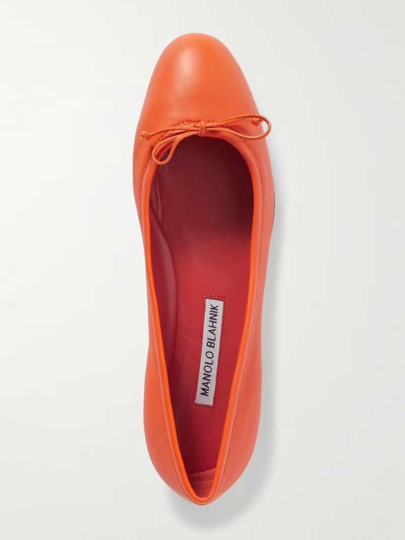 Veralli bow-detailed leather ballet flats Veralli bow-detailed leather ballet flats