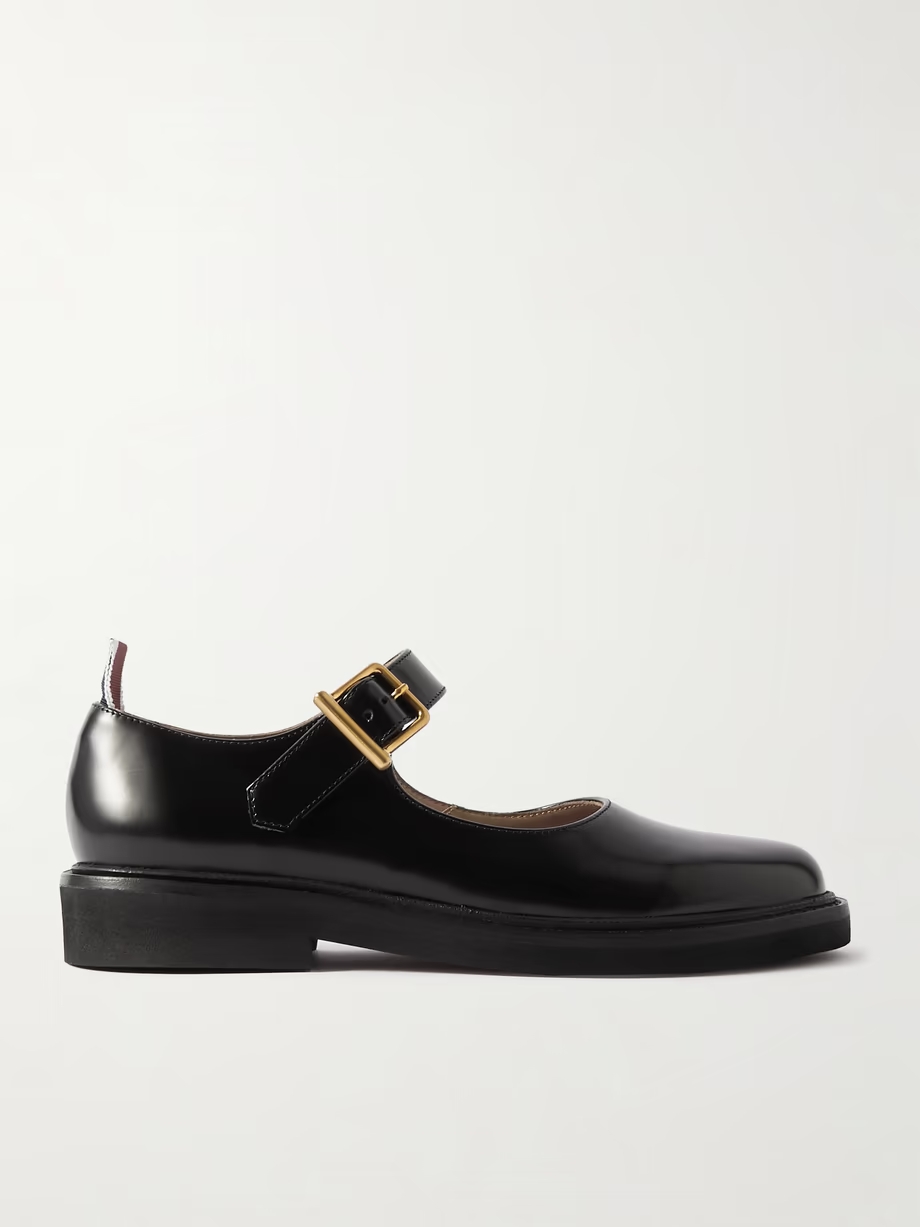 Glossed-leather Mary Jane ballet flats Glossed-leather Mary Jane ballet flats