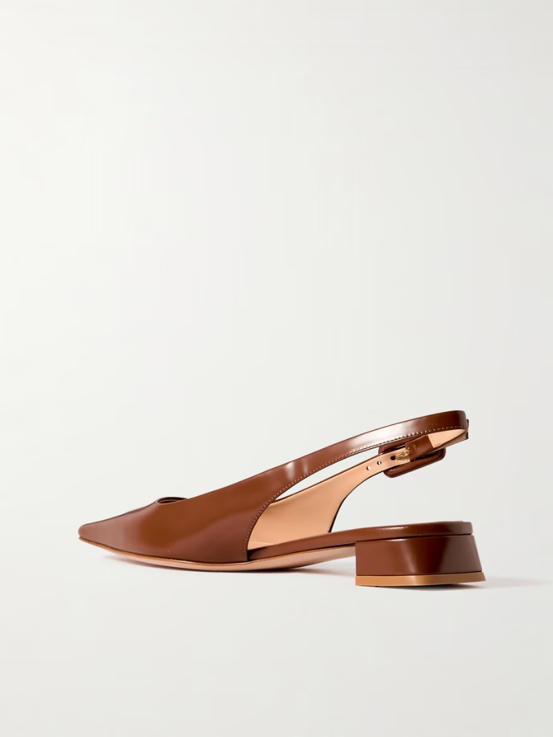 Tokio 20 glossed-leather slingback flats Tokio 20 glossed-leather slingback flats