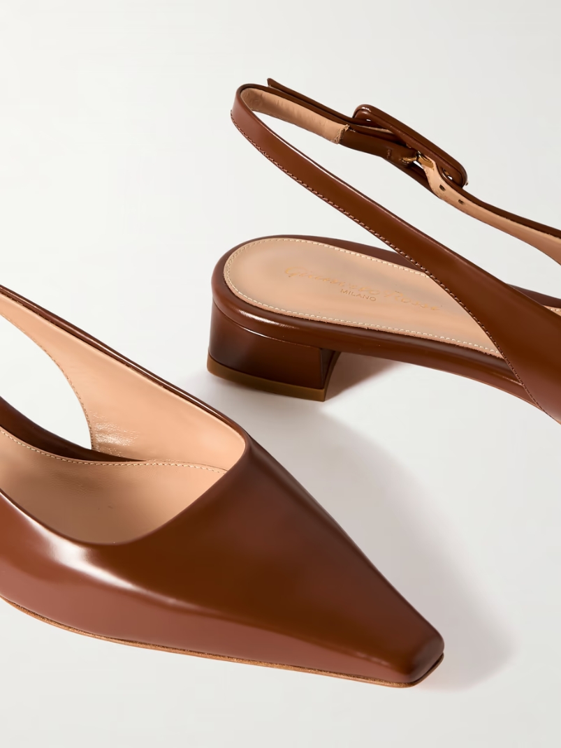 Tokio 20 glossed-leather slingback flats Tokio 20 glossed-leather slingback flats