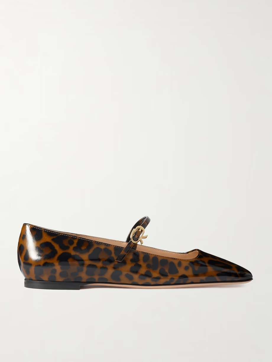 Christina leopard-print leather ballet flats Christina leopard-print leather ballet flats