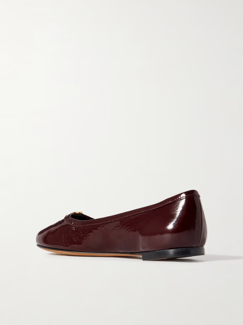 Marcie embellished patent-leather ballet flats Marcie embellished patent-leather ballet flats