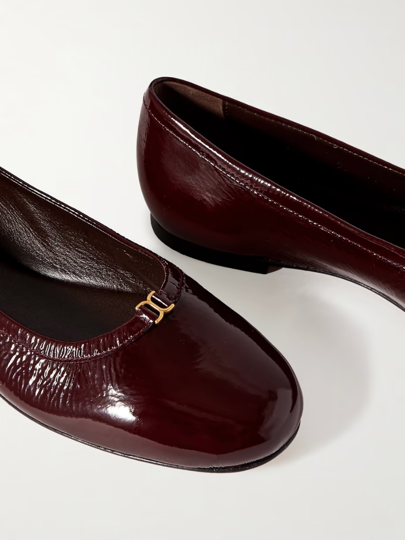 Marcie embellished patent-leather ballet flats Marcie embellished patent-leather ballet flats