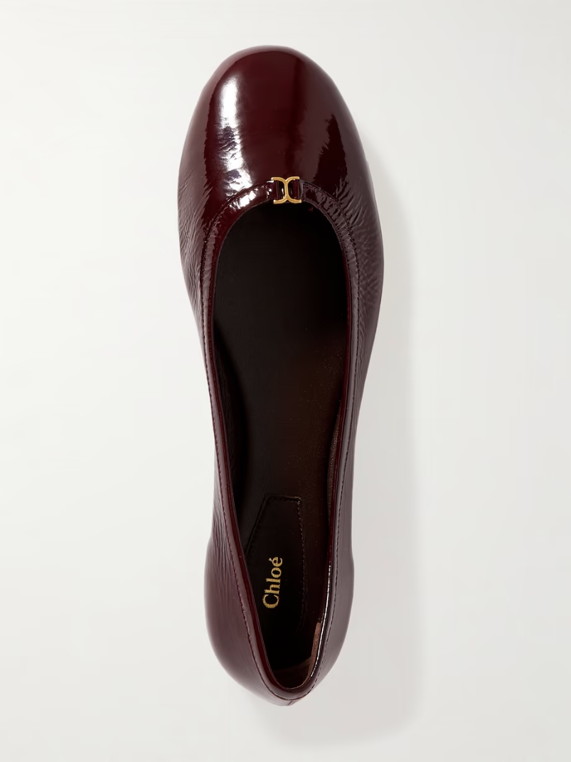 Marcie embellished patent-leather ballet flats Marcie embellished patent-leather ballet flats