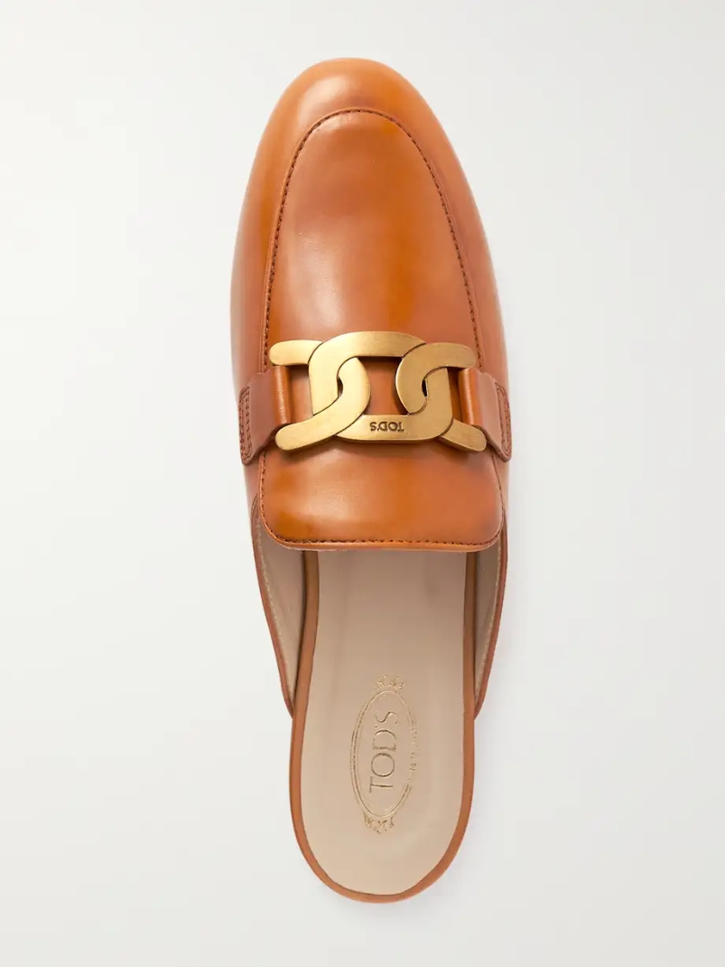 Embellished leather slippers Embellished leather slippers