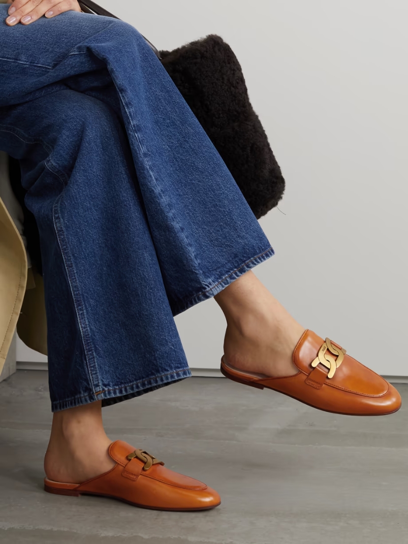 Embellished leather slippers Embellished leather slippers