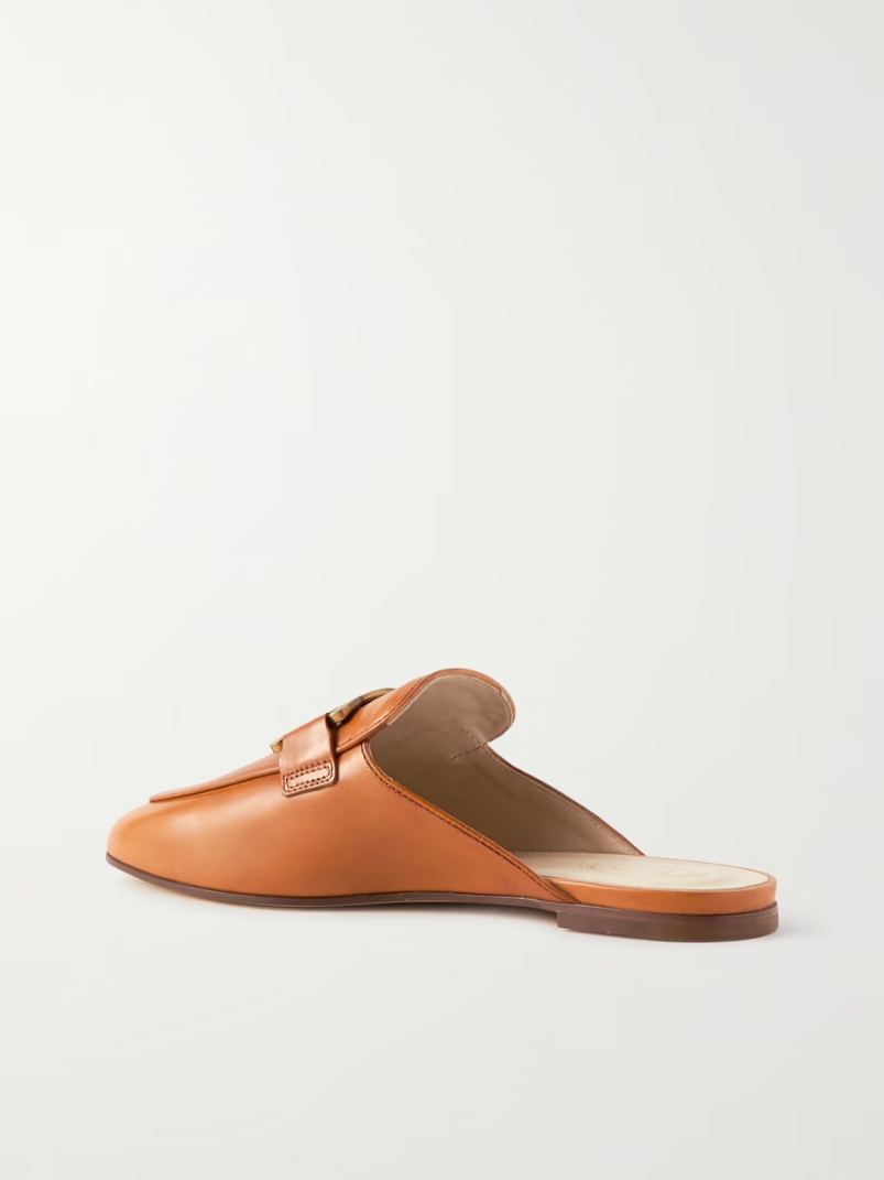 Embellished leather slippers Embellished leather slippers